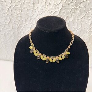 Elegant Gold and Yellow Leaf Necklace Anne Klein Vintage Geometric Collar